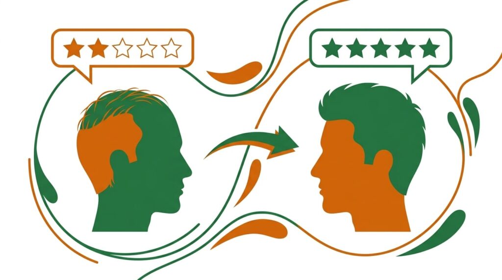 ilustración flat de opiniones reales de usuarios sobre Folisin y remedios naturales