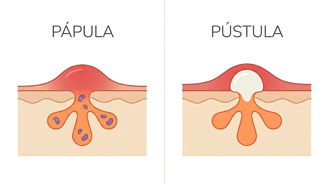 tipos de granos en la cara