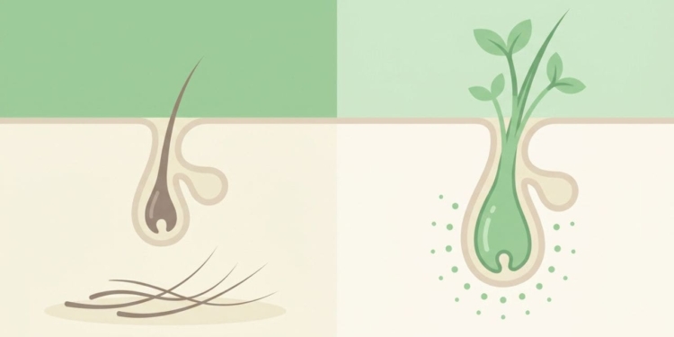 ¿El pelo que se cae vuelve a crecer? La respuesta real 1 ¿el pelo que se cae vuelve a crecer? ilustración de folículo capilar regenerándose