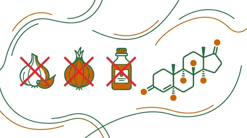 ilustración flat de remedios caseros tradicionales sin evidencia contra la calvicie