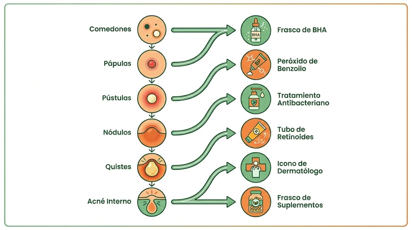 tipos de granos en la cara