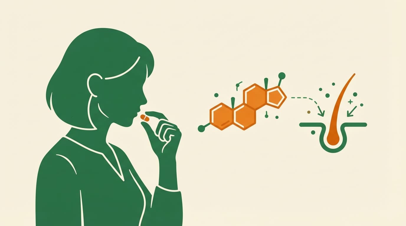ilustración de la espironolactona como tratamiento farmacológico para la alopecia en mujeres